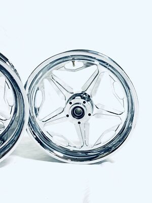 NINJA STOCK SIZE CHROME SPEED STAR WHEELS 2012-2020 KAWASAKI