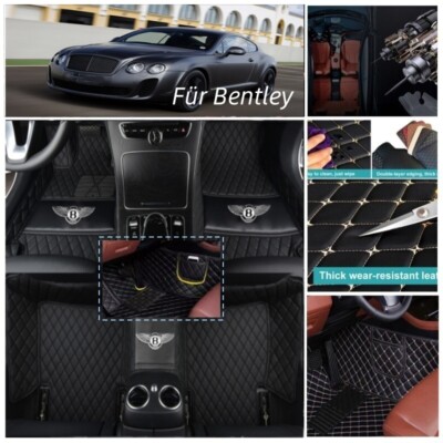 Fußmatten für Bentley Bj.2003-2024 Automatten Autoteppiche PU Leder Wasserdicht