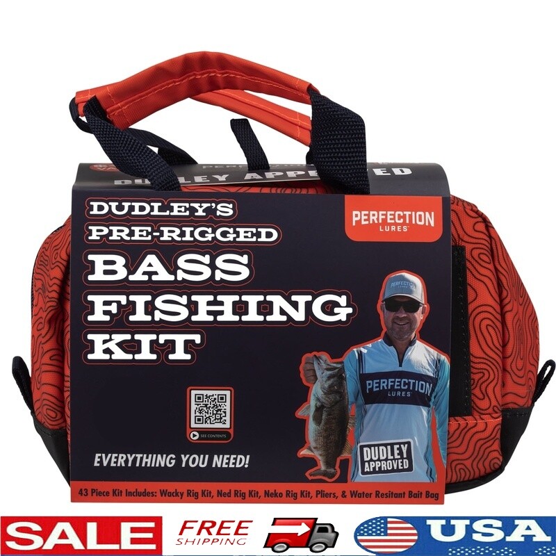 Pre-Rigged Soft Plastics Bass Fishing Kit Wacky Ned Neko Rigs