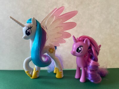 My Little Pony g4.5 Celestia sparkly wings and Twilight Sparkle brushable 