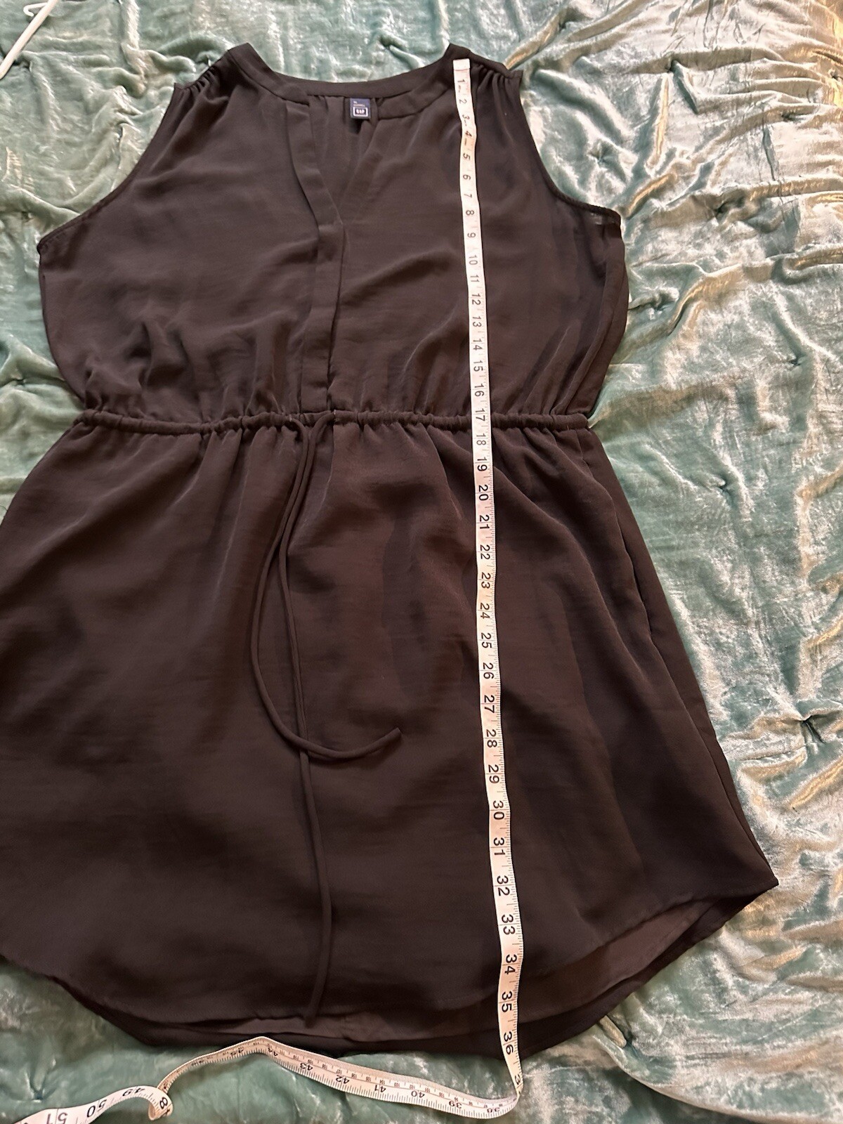 Womens Gap Drawstring Button Sleeveless Shirt dre… - image 8