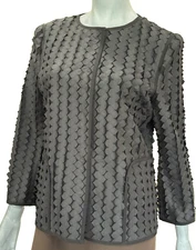 GIORGIO ARMANI BLACK LABEL, Italy - Petal Textured Evening Jacket, Sz 44 - 8/10
