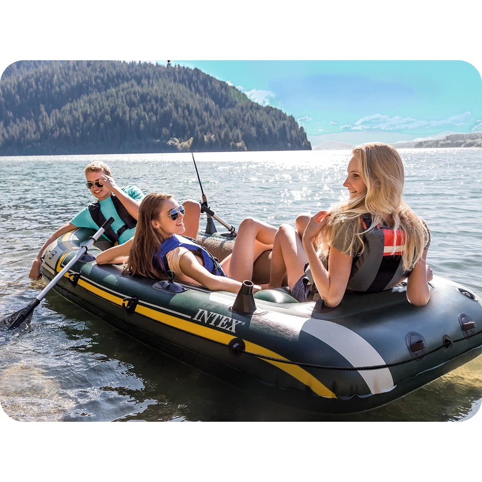 INTEX Seahawk 3 Set Schlauchboot + Paddel + Pumpe Angelboot Ruderboot 3 Personen - Bild 2 von 4