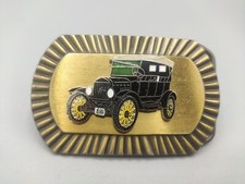 Vintage Metal Enamel Ford Model T Touring Belt Buckle - 1970s - NOS