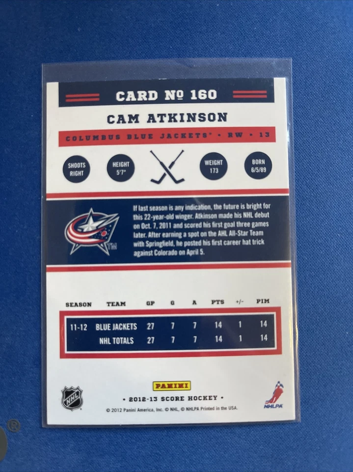 2012-13 Score Gold Rush 160 Cam Atkinson Columbus Blue Jackets - Image 2 of 2