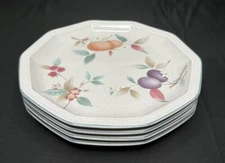 Set of 4 Mikasa Craft Works Peaches ‘N Plums Salad Plates 8 1/4” Japan