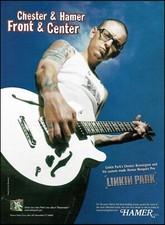 Linkin Park Chester Bennington Custom Hamer Newport Pro guitar ad advertisement