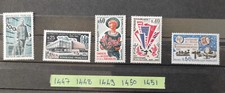 lot timbres france neuf** année 1965 n°1447 1448 1449 1450 1451