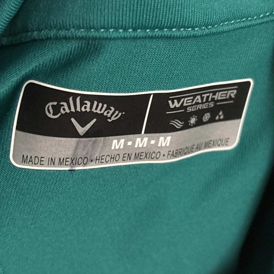 Camisa Callaway Para Hombre Mediana Verde Performance Serie Climática Mangas Largas 1/4 Cremallera Foto 4 de 4