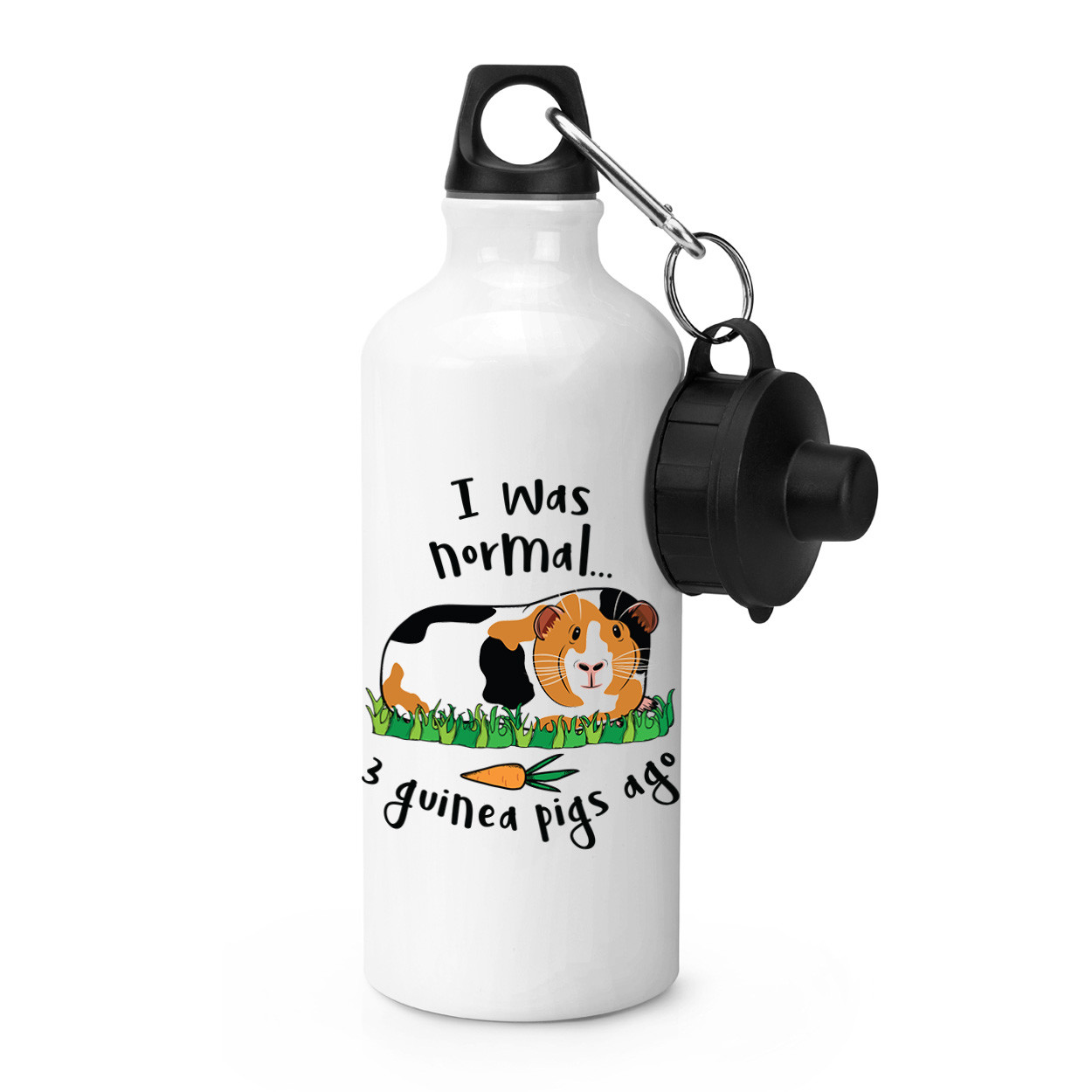 I Was Normal 3 Guinea Pigs Ago Sports Drinks Bottle Camping Flask - Funny Animal