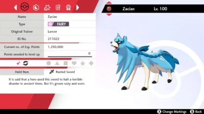 ✨Shiny✨ Event Zacian For Pokemon Sword & Shield