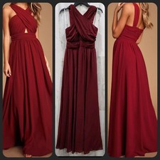 LULUS Divine Inspiration Burgundy Halter Maxi Dress**Gorgeous Size SMALL**NWOT**