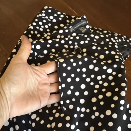 Adrianna Papell Women's Pants Size 14 White Polka Dot Tapered Stretch - Picture 7 of 7