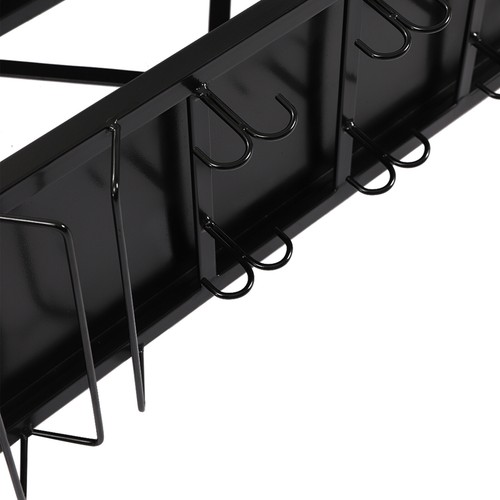Wall-Mounted Wine Racks & Bottle Holders 2-Tier Metal Rack Home Bar Decor 120CM - Picture 7 of 12