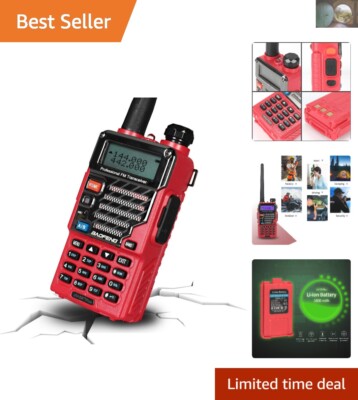 Durable UV-5R+ Walkie Talkie with Earpiece - 128 Channels, Perfect for Outdoors