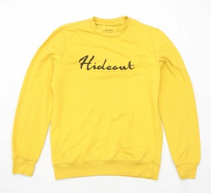 Bershka hombre talla s Mezcla de Algodón Gráfico Amarillo escondite Sudadera  | eBay