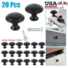 20 Packs Stainless Steel Kitchen Cabinet Knobs Round Drawer Pulls Matte Black