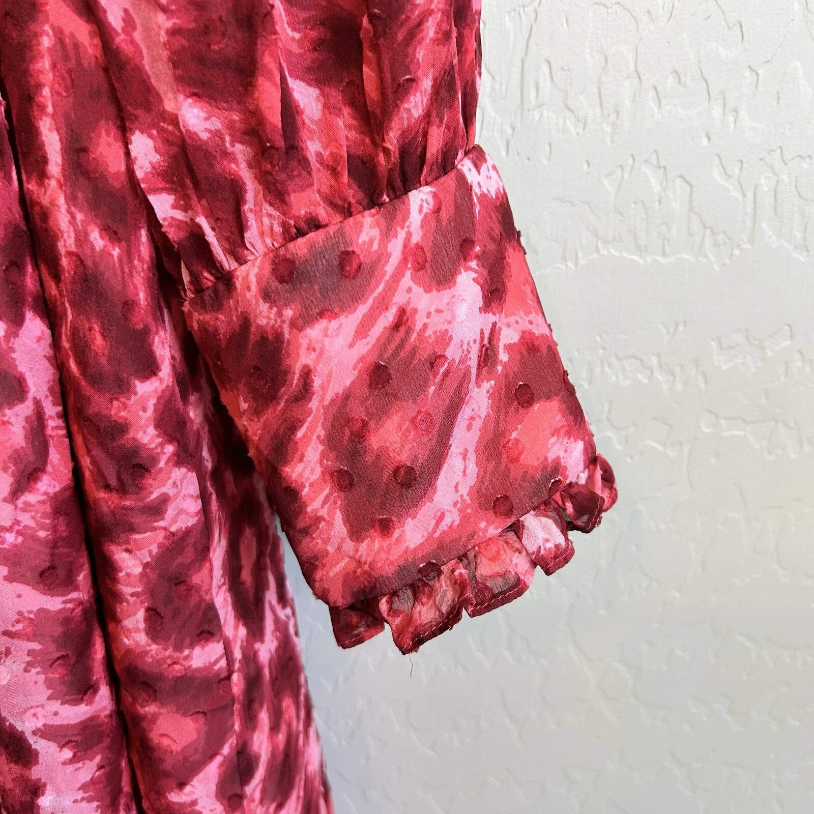 Abito midi Kate Spade New York donna 14 rosso rosa leopardato linea principale pantera seta