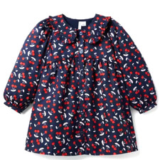 JANIE AND JACK Cherry-Print Button Dress - Navy - NWT Girls 8