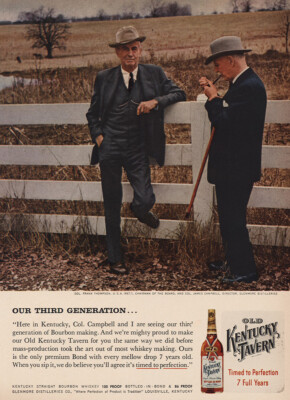 Пару постеров старой рекламы алкоголя. Бурбон Kentucky Tavern (США) Здравствуйте, уважаемые, Приятного, времени, суток