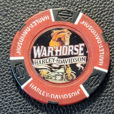 WARHORSE HD ~ FLORIDA (Red/Black Full Color) Harley Davidson Poker Chip