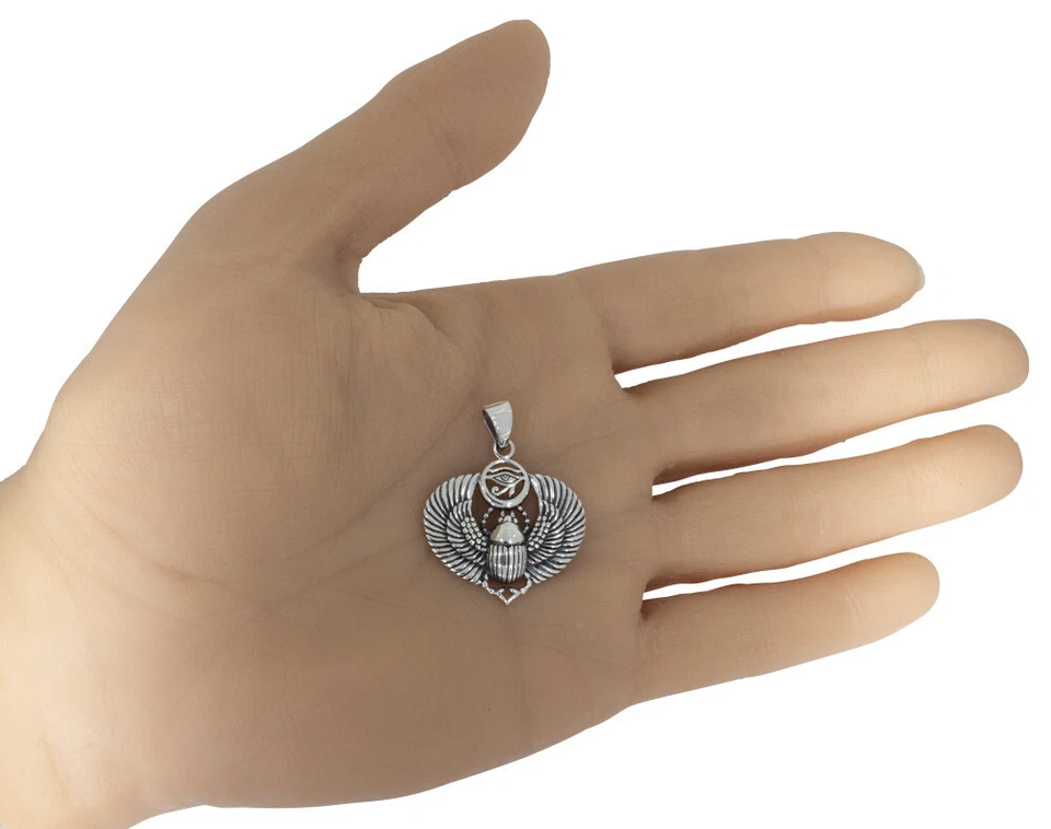 Skarabäus mit Flügel und Horusauge Anhänger Silber 925 ägyptische Symbole b820 - Bild 3 von 4
