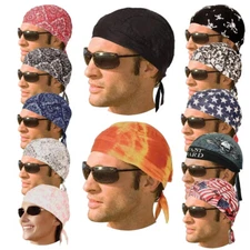 Motorcycle Headwraps Cotton Doo Rag Skull Caps Sweat wicking Cooling Helmet Line