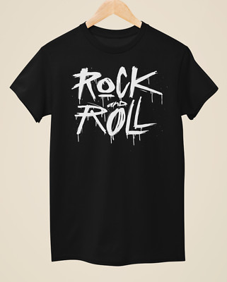 Rock & Roll - Tattoo Inspired Unisex Black T-Shirt