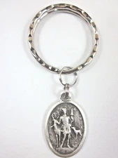 St Hubert Medal Italy Key Ring Gift Box & Prayer Card