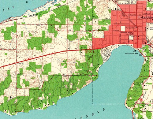 1960 Map of Lake Geneva Wisconsin and Lake Como - Picture 2 of 2