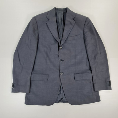 Boggi Milano Herren Anzug Sakko Navy Blau 40 R Wolle Blazer Einreiher