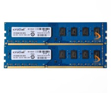8GB Crucial 2x 4GB 2Rx8 PC3-10600U DDR3 1333Mhz DIMM 240Pin Desktop Memory RAM