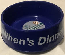 Greenbrier Kennel Club Plastic Dog Bowl, 9.75” x 2.75” Blue & White, NEW