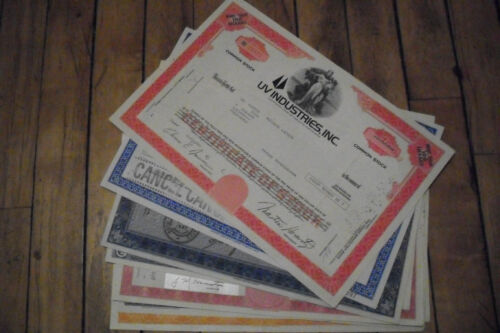 10 diff. United States old paper stocks & bonds certificates  used and unused - Afbeelding 1 van 1