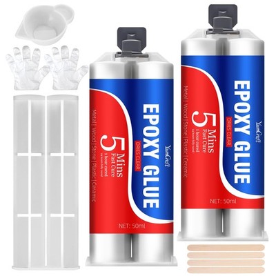 5 Minute Epoxy Glue - Epoxy Resin Glue 3.4oz, Fast Curing Clear 2 Part Epoxy ...