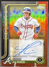 Ozzie Albies 2025 Topps Gilded Red Gold Auto /5 Atlanta Braves *Color Match