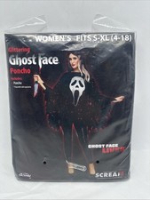 Halloween Costume Woman Ghostface Poncho New Adult S-XL