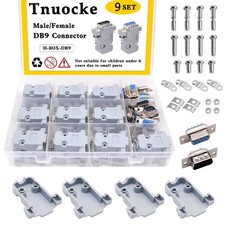 18Pack DB9 Connector Adapter Kit, 9 Pin D-SUB Male/Female Solder Cup Connectors,