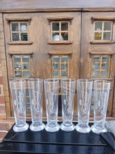 6  X Budweiser TALL Tumbler Hiball  Style  Beer Glasses 0.3l Home Bar Pub