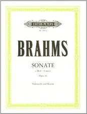 Brahms: Sonata in E Minor, Op.38- Cello and Piano. Brahms 9790014019280 New**
