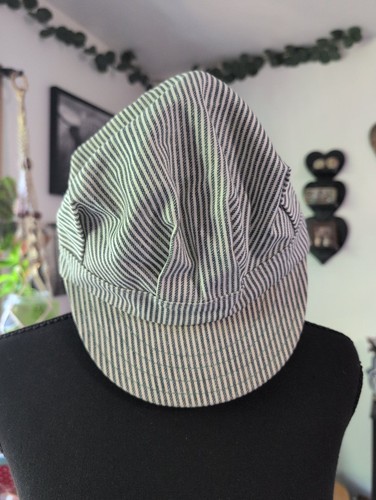 Vintage Kromer Striped Railroad Engineer Cap