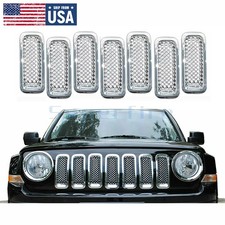 7 X Chrome Front Mesh Grille Insert Cover Trim Bezel For Jeep 2011-18 Patriot