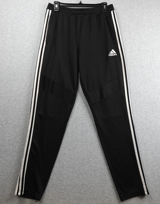 Adidas Mens Pants Large Black Three Stripe Aeroready Ankle Zip Thin Active Jog