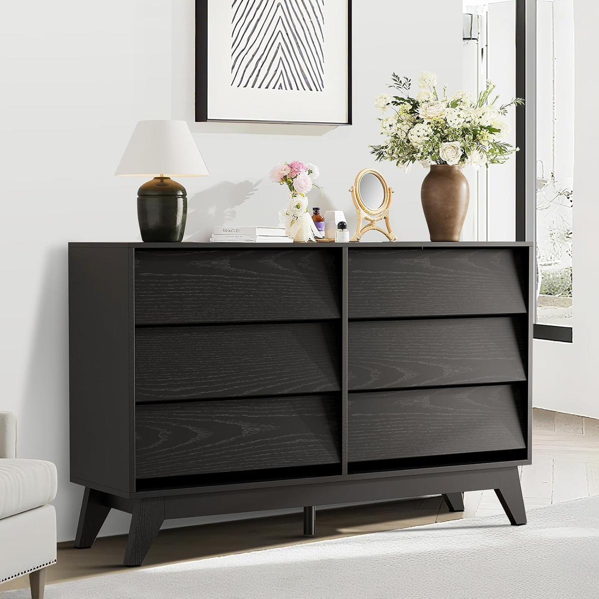 strapless open back dress Lowboy Dresser - 6 Drawer - Solid Wood Storage