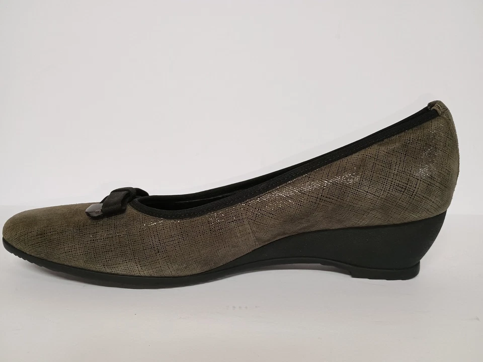 Bombas Munro Metálicas Oliva Crosshatch Cuñas Para Mujer Talla 9 SS Extra Estrechas NUEVO Foto 4 de 4