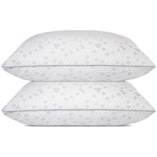 Luxury Shredded Memory Foam Pillows 2-Pack for Sleepers - Medium Firm Comfort