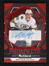 2023 Upper Deck Parkhurst Prominent Prospects Red 3/10 Matthew Poitras Auto o8g