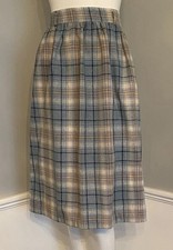 Vintage Plaid Wool Blend Preppy Skirt 70s/80s USA Women s Size 11 Academia Midi