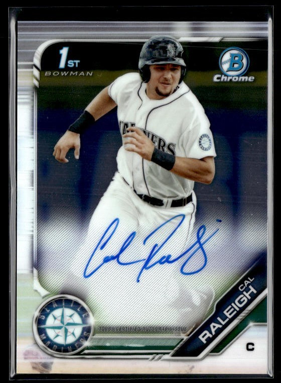 Cal Raleigh Auto Rookie 2019 1st Bowman Chrome Prospects Autograph Mariners