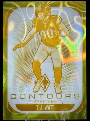 2025 Panini Phoenix - T.J. Watt #27 - Contours Yellow Lava /99 [COLOR MATCH]